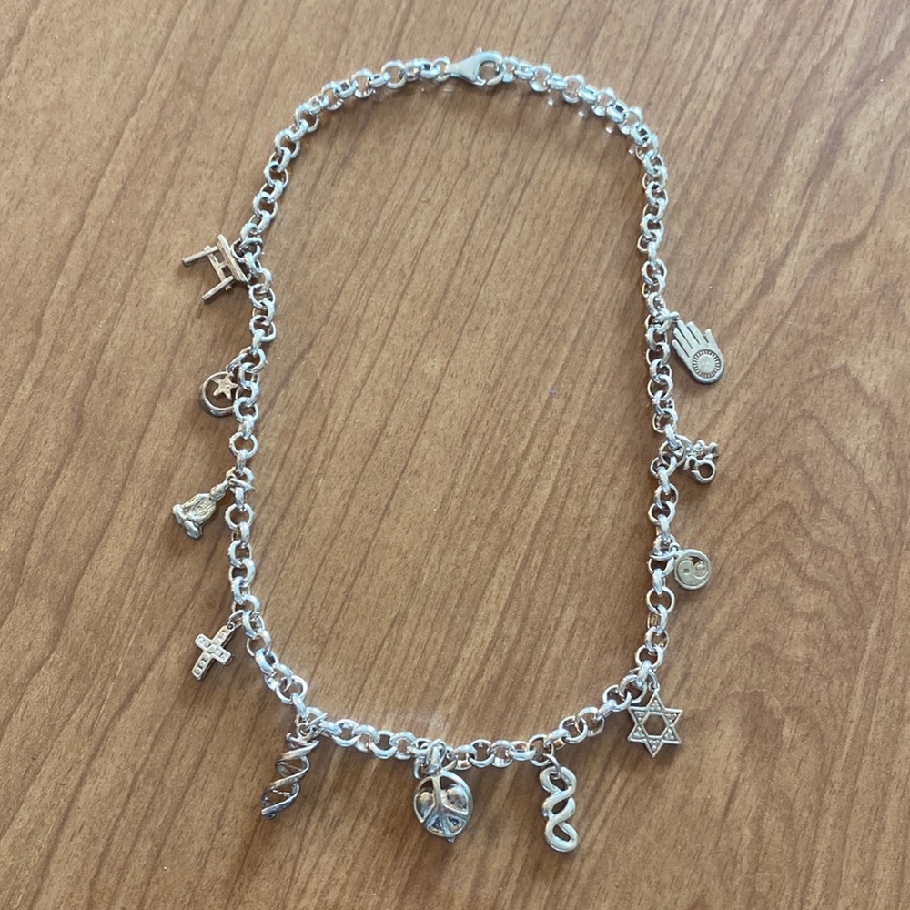 Silver charm necklace